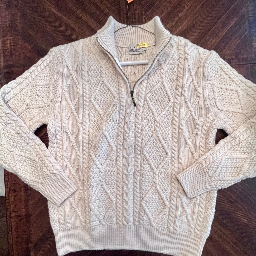 Blarney / Aran Originals Irish wool quarter-zip sweater